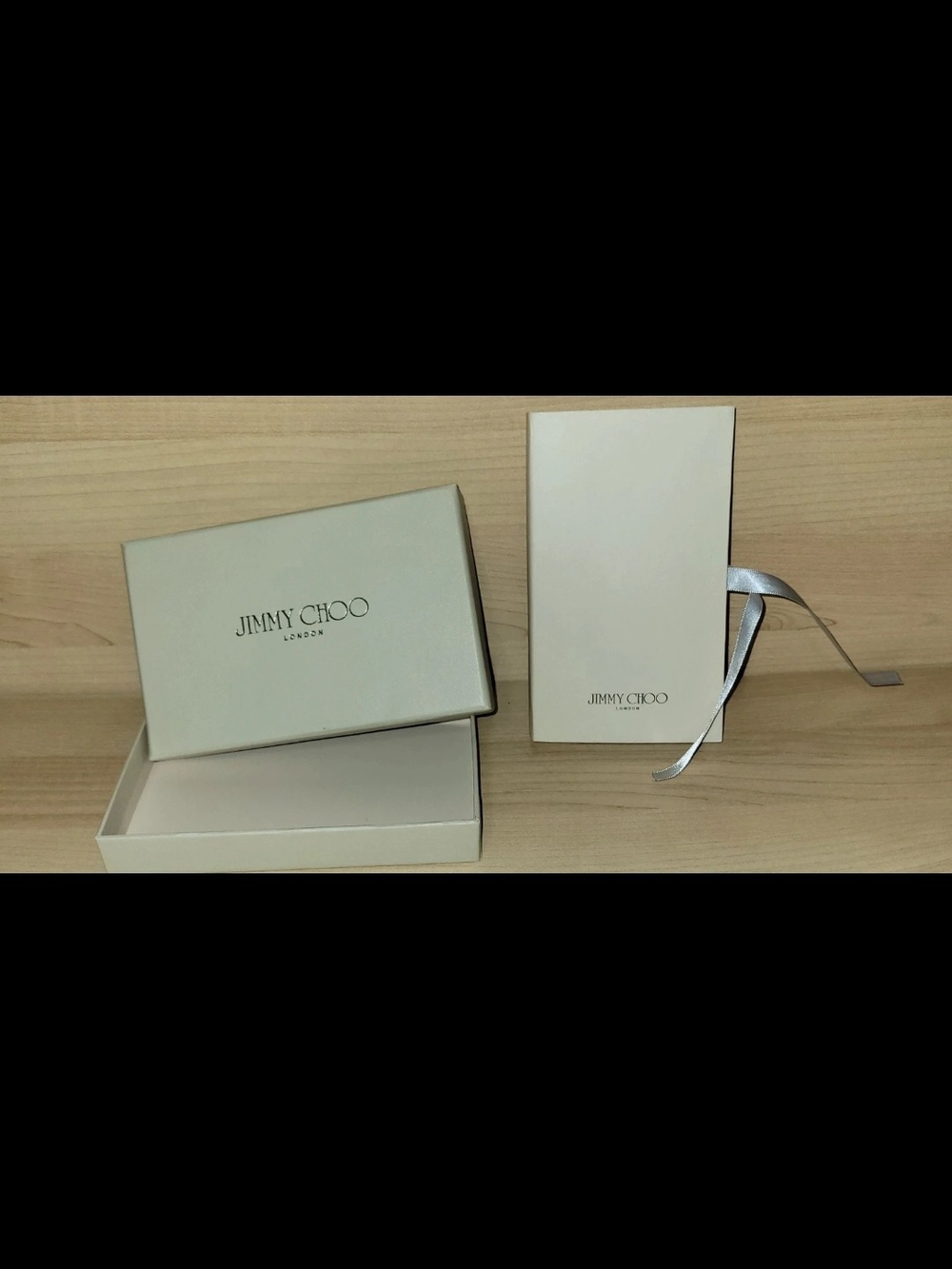 Jimmy Choo Cream Gift Box Set with Silver Ribbon Note Pad